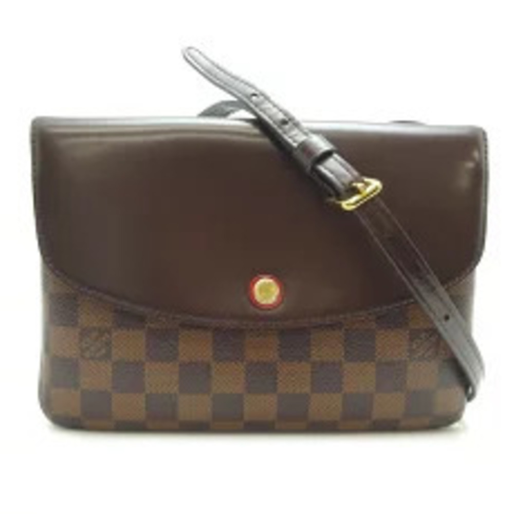 Louis Vuitton Twice Shoulder Bag Damier Ebene Brown